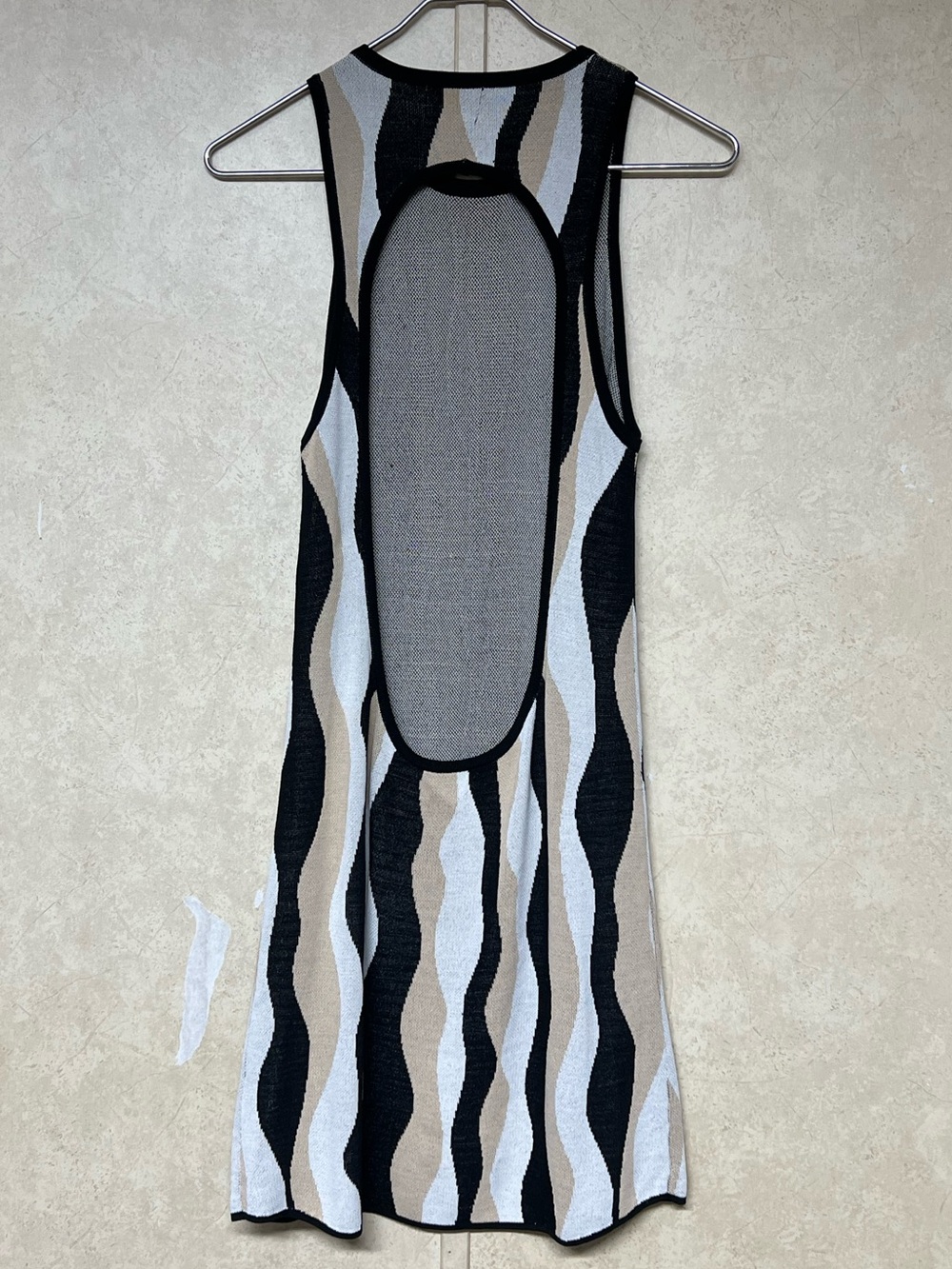 Show Me Your MuMu Sweeney sweater dress squiggle stripe knit dress open back - Picture 5 of 12